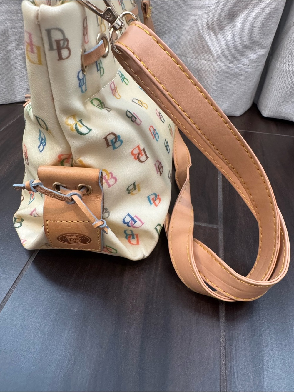 Dooney & Bourke Vintage Y2K Rainbow Satchel Tote Monogram It Girl - Picture 3 of 13